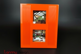 Orange lacquer frame with 2 squares 31*26cm
